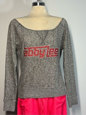 AbbyLee Gray Scoopneck Logo Pullover Sweater